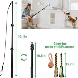 Heavy-Duty 40-Inch Extendable Flirt Pole for Dogs
