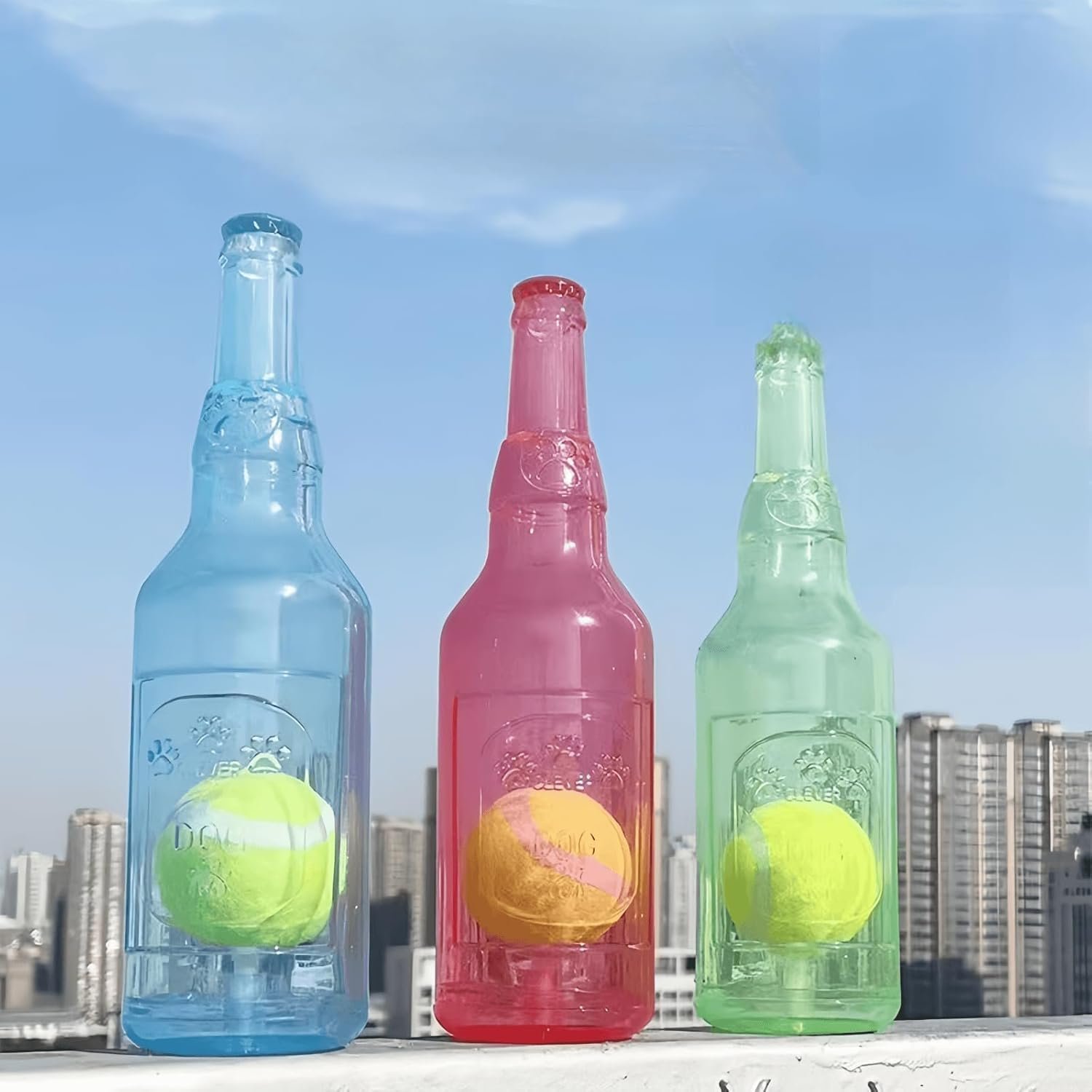 Squeaky Dog Chew Toy with Tennis Ball - Image 2