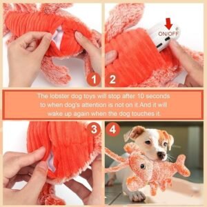 Interactive Wiggly Lobster Dog Toy